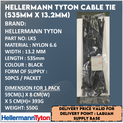 HELLERMANN LK5 CABLE TIE (535MM X 13.2MM)