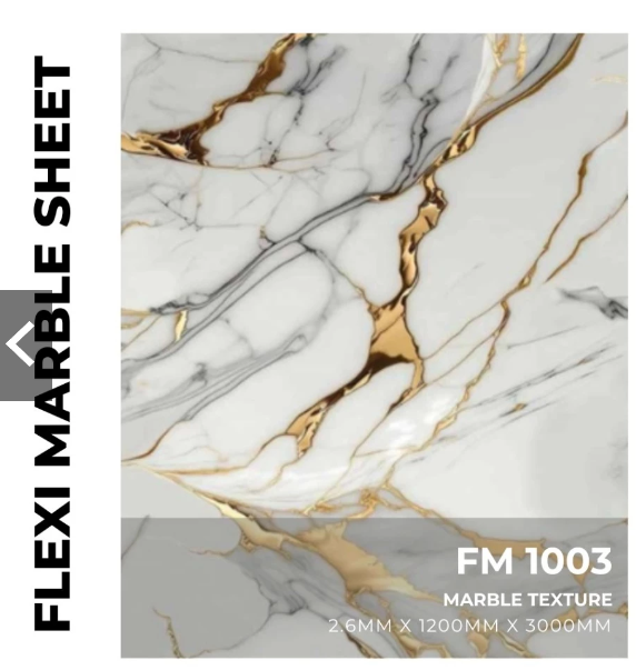 Flexi Marble Sheet - Spot Gold Marble Texture