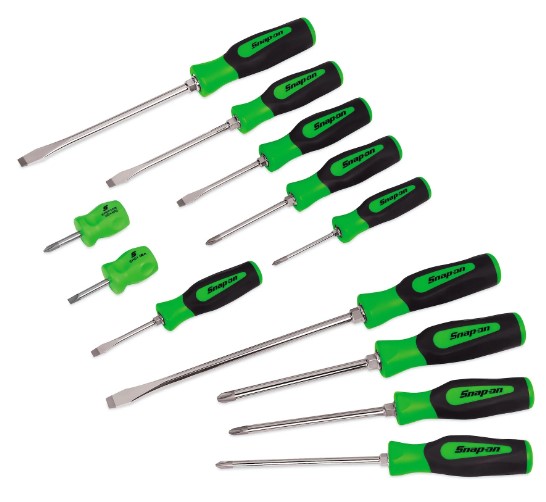 SNAP-ON 12 pc Instinct Soft Grip Combination Screwdriver Set   /   Model: SGDX120BG