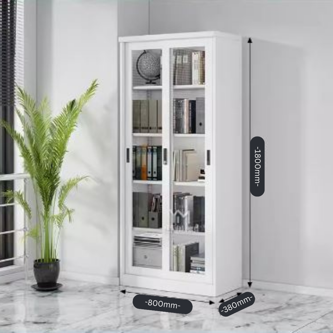 Office password lock bookcase glass sliding door