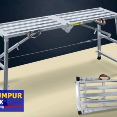 Mobile Foldable Working Platform with Adjustable Leg 140 cm X 40 cm