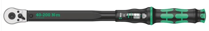 Wera C3 C3 Click Torque Wrench, 40 → 200Nm, 1  /  2 in Drive, Square Drive