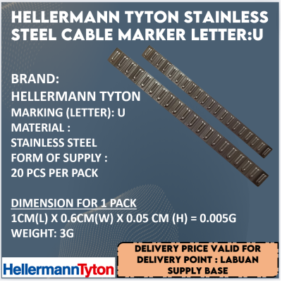 HELLERMANN STAINLESS STEEL MARKER LETTER: U