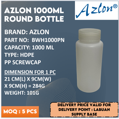 AZLON 1000ML ROUND BOTTLE (BWH1000PN)