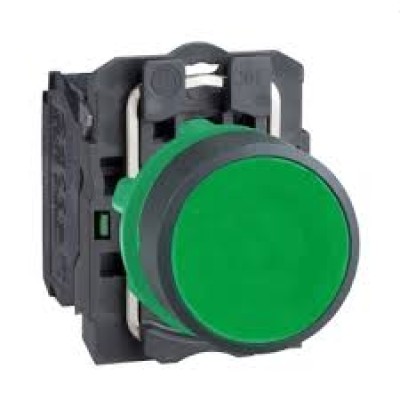 XB5AA31 Push button, Harmony XB5, plastic, flush, green, 22mm, spring return, unmarked, 1NO