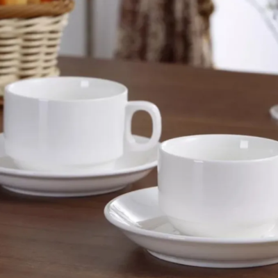 Claytan, Ceramic Cup & Saucer (White)