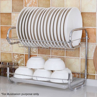 2 Tier Dish Drainer 39x65x25cm with tray