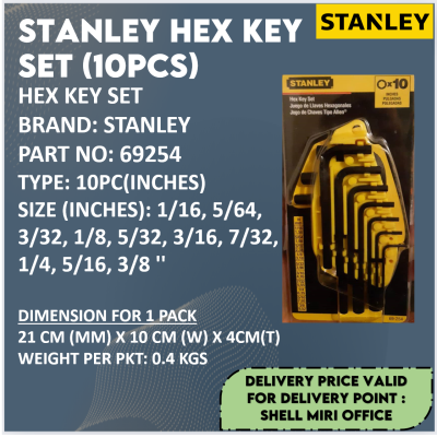 STANLEY HEX KEY SET (69254)