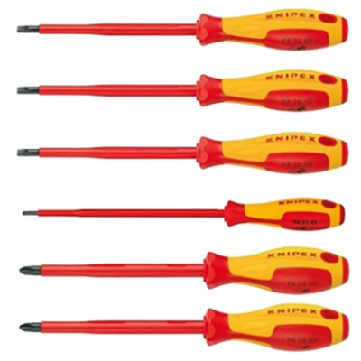 Knipex 00 20 12 V01 Phillips; Slotted Insulated Screwdriver Set, 6-Piece