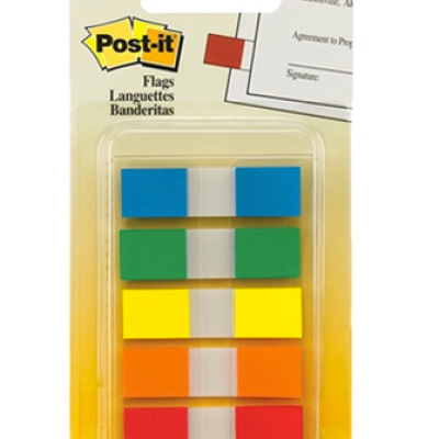 3M Post-it Colourful Rainbow Pastel Flags 0.47x1.7 [25s x 5 Colours]