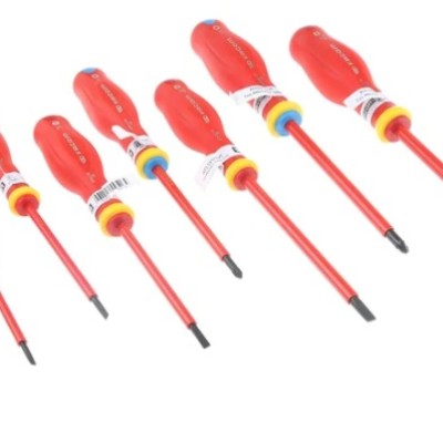 FACOM POZIDRIV; SLOTTED INSULATED SCREWDRIVER SET, 8-PIECE, C