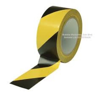 48MM X 30M PVC FLOOR MARKING TAPE BK YW