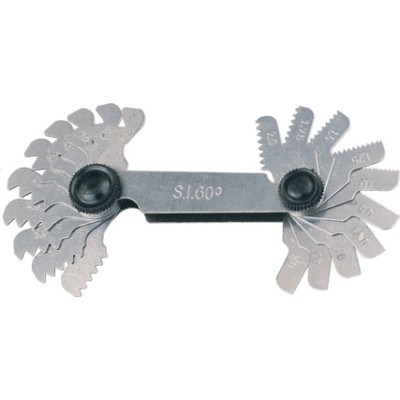 RS PRO 28 Blades Thread Pitch Gauge, Imperial Metric thread type