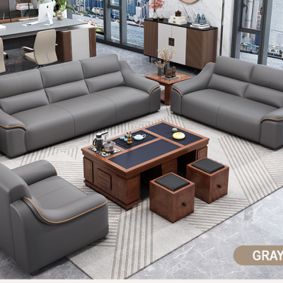 High-End Reception Sofa Set - Grey