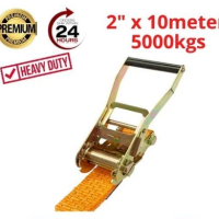 2" x 10M x 5 Tons Heavy Duty Lorry Ratchet Strap Tie-Down With Metal Lock