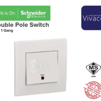 Schneider Vivace 20A 32A 1 Gang Double Pole Switch with Neon and Earth White SIRIM Water Heater Air Conditional