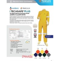 TECASAFE PLUS 700 238GSM RED COVERALL C W 2" REFLECTOR