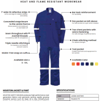 Houston Flame Resistant Coverall, Khaki Hijab Color 100% Cotton