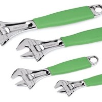 SNAP-ON FADH704 4 pc Flank Drive Plus Adjustable Wrench Set (6-12") GREEN